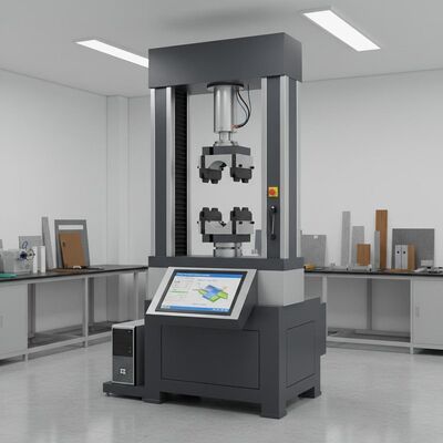 Испытательная машина для растяжения с диапазоном испытательного усилия 0,5-500 кН, точностью скорости испытаний ±0,5% и максимальной шириной испытания 650 мм для анализа материалов