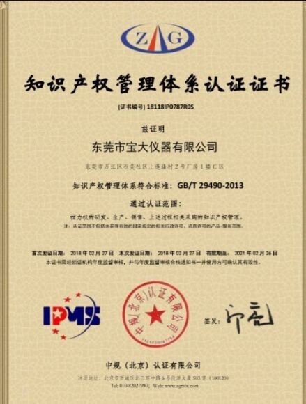 Китай Perfect International Instruments Co., Ltd Сертификаты